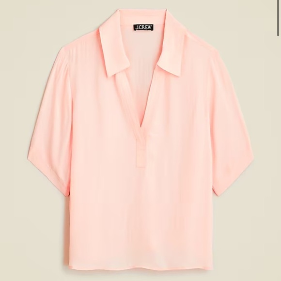 J Crew Bungalow popover top in crepe de chine CC986 - Picture 1 of 2